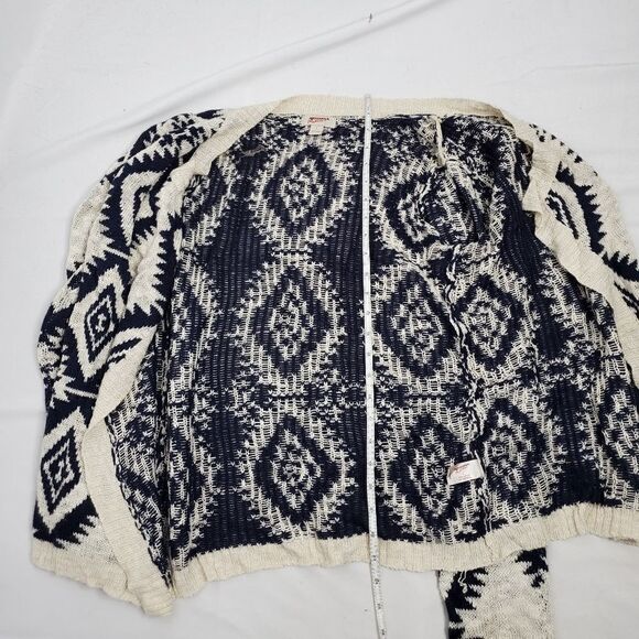 ARIZONA printed open front southwestern acrylic sweater L - Picture 7 of 7